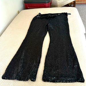 Anthropologie black sequined pants 16